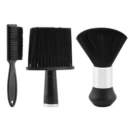 3pcs Barber Brush Neck Duster Soft Barber Face Cleaning Hairbrush Removes Loose Hair from Neckline and Ears Barbers Duster Tool(COLOR:black)