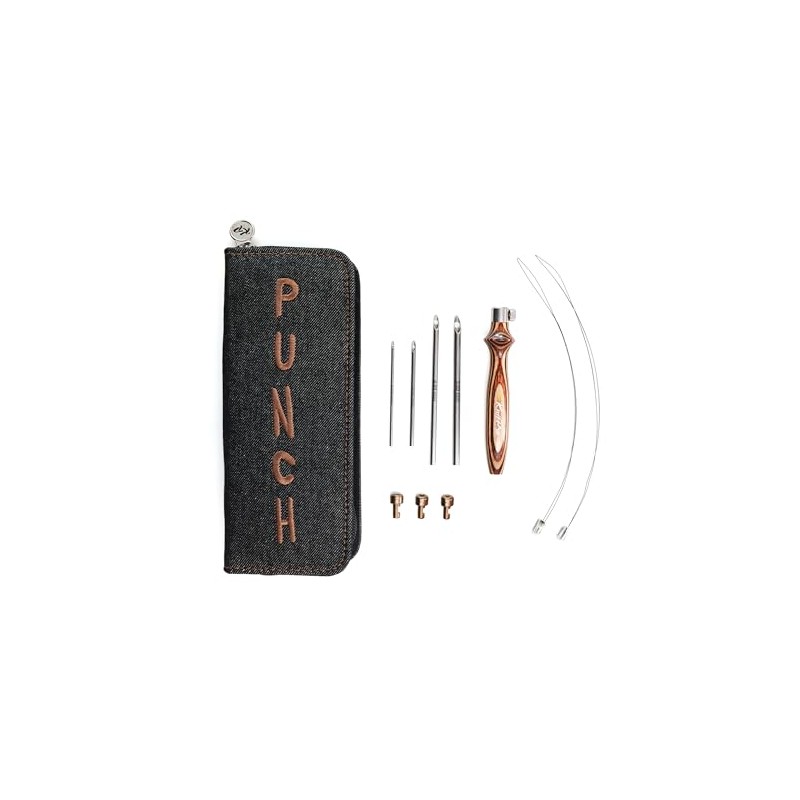 KnitPro - Smooth Finished Earth Wood and Shiny Metal Punch