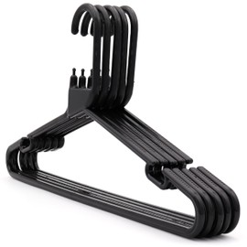 The Hanger Store 30 Black Strong Heavy Duty Plastic Coat Hangers - Choose Colour