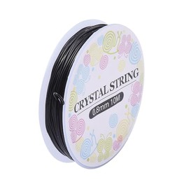 Handicraft Emporium | Elastic Crystal Thread, Stretchy String Bead Cord | Round | Black | 0.8mm | Length: Approx 10m
