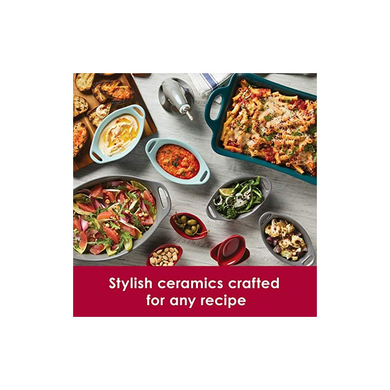 Rachael Ray Solid Glaze Ceramics Bakeware/Baking Pan Set - 2