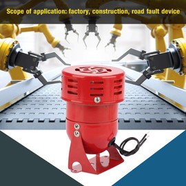 MS-190 Electric Motor Wind Screw Alarm 220V 120dB Mini Metal Motor Warning Device 50mA 25W Horn Siren Loud Buzzer Road Fault Device for Factory Construction Residential Areas
