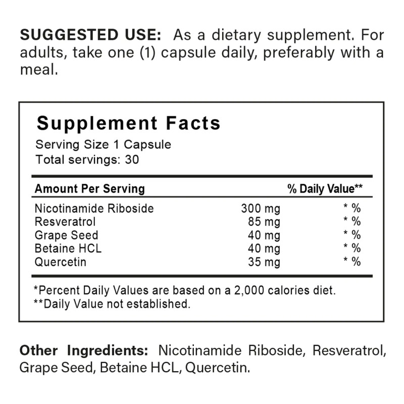 Biogainz Nad Resveratrol 30 Cpsulas Sin Sabor