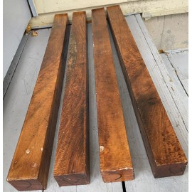 Globalwoods 1 Pc Curly Narra Pynma Wood 2x2x24 Pool Cues Knife Scales Cabinets Making Lumber