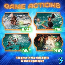 Starlux Swimming Pool Party Set – Glow in The Dark Pool Toys and Pool Games | Ages 8+, 1-8 Players | Light Up Pool Toys | Glow in The Dark Pool Supplies | Light Up Swim Toys | Exciting Pool Fun!