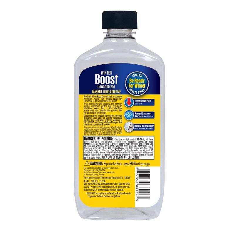 Prestone AS240-12PK Washer Fluid Booster De-Icer Additive with Dirt Blocker-15.5