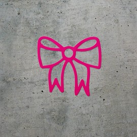 Decal Stickers of Bow (Pink) (Set of 2) Luxury Weatherproof Vinyl Decal Stickers for Laptop Desktop Smartphone Car Dirt Bike Wall Room Mason Jar Bathtub Door Skateboard Console - ANDsticd34291PI