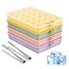 4Pc Silicone Ice Cube Tray with Lid, YUX-DTDSU Ice Cube