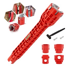 LUODAKA 14-in-1 Multi-functional Wrench, Sink Wrenchs with Comfortable Grip, Anti-Slip, Under Sink Wrench Faucet Tool for Toilet, Sink, Bathroom, Kitchen Plumbing Installation and Repairs