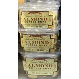 Trader Joe's Dark Chocolate Almond Butter Cups 3 PACKS Each 8 oz