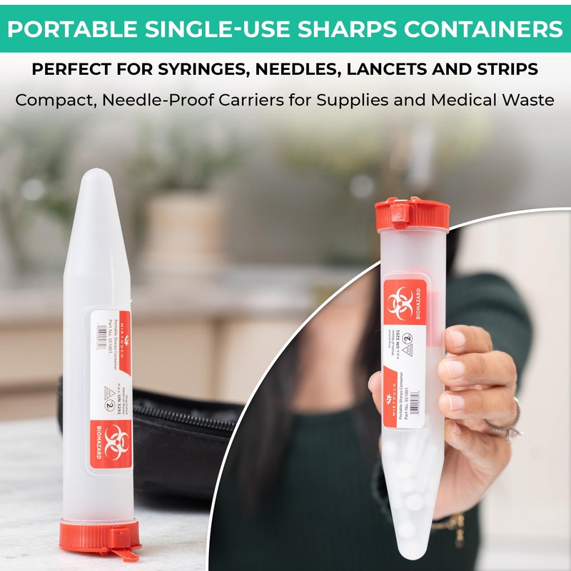 Sharps-Shuttle - Single Use Travel Sharps Container for Needles Syringes