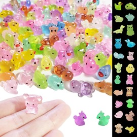 eodohun 150PCS Glow-in-the-Dark Resin Animals Mystery Set, 10+ Mini Creature Assortment for Fairy Gardens, Aquariums & DIY Micro Landscapes, Non-Toxic Blind Box-Style Decor Collection