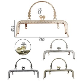 Biluer Metal Handbag Frame, 4 x 20 cm Purse Clasps, Bag Clasp, Clasp, Handbag Clasp, Vintage Purse Clasp for Handbags, DIY and Craft Projects