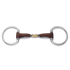 Cavalon Eggbutt Lozenge Leather Covered Snaffle Bit (5.25")