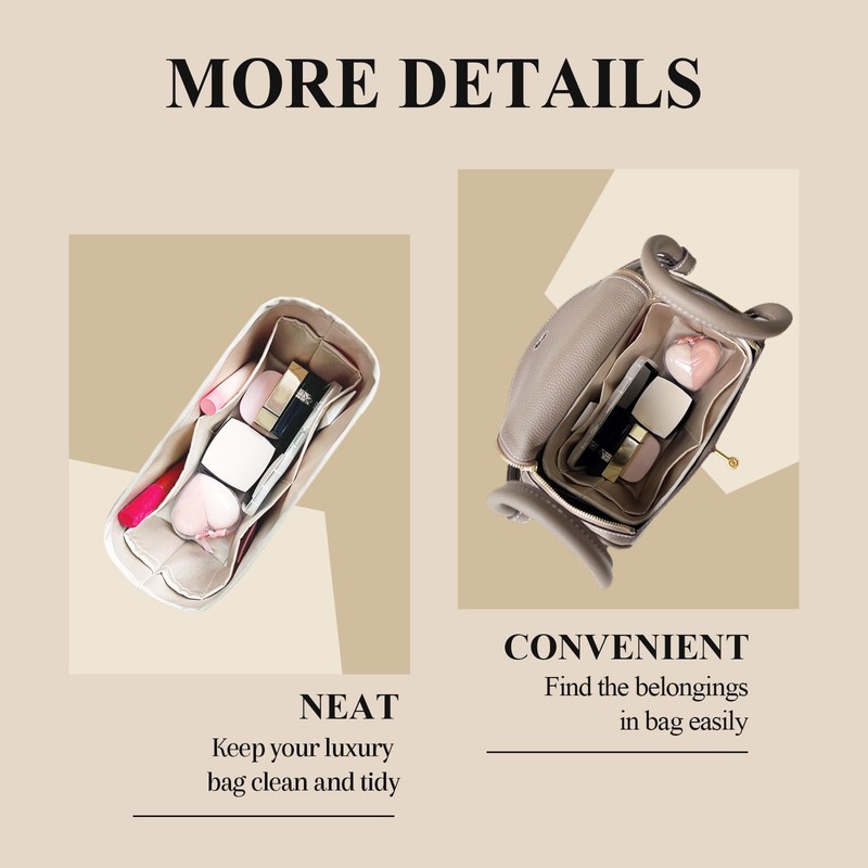 ONEDIAN Purse Organizer Insert, Silk Satin Inside Storage Bag Organizer