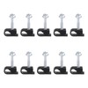 sourcing map 10pcs Single Coaxial Cable Clips 1/4" (6mm) Screw