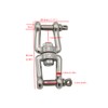10Pcs M5 Double Swivel Eye Hook, 304 Stainless Steel Jaw