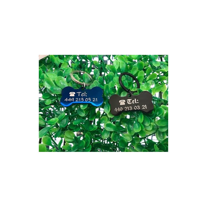 Placa De Identificacion Personalizada Para Perros (M, Plateado)