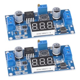 JTAREA LM2596 LM2596S DC-DC Buck Converter Voltage Regulator Adjustable 4.0-40V to 1.25-37V 2A Power Supply Module with LED Voltmeter Display (Pack of 2)