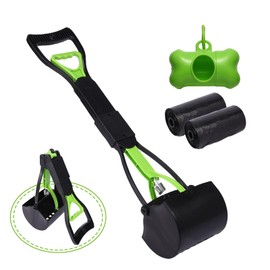 WVacFre 60 cm Pet Pooper Scooper for Dogs and Cats with Long Handle, High-Strength Material and Durable Spring for Easy Grass and Gravel Pick Up (Green)