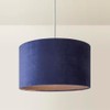 MiniSun | Medium Modern Navy Blue Velvet Drum Light Shade