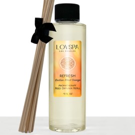 LOVSPA Refresh Citrus Reed Diffuser Oil Refill with Reed Sticks | Sicilian Blood Orange | Energizing Grapefruit & Bergamot Fragrance Oil Scent Sticks | Made in The USA