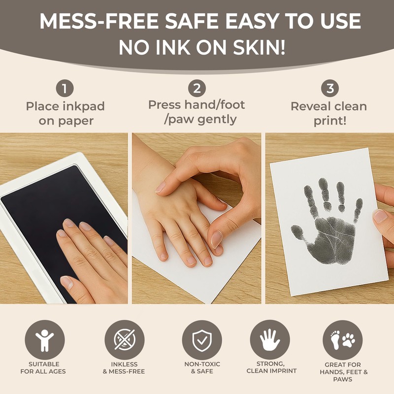 Extra Large Handprint & Footprint Kit – Jumbo 27cm, 100%