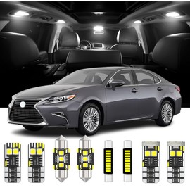 AENVTOL 13 Pieces Interior LED Lights Replacement for Lexus ES350 ES300h 2013-2018 White LED Interior Bulb with Install Tool