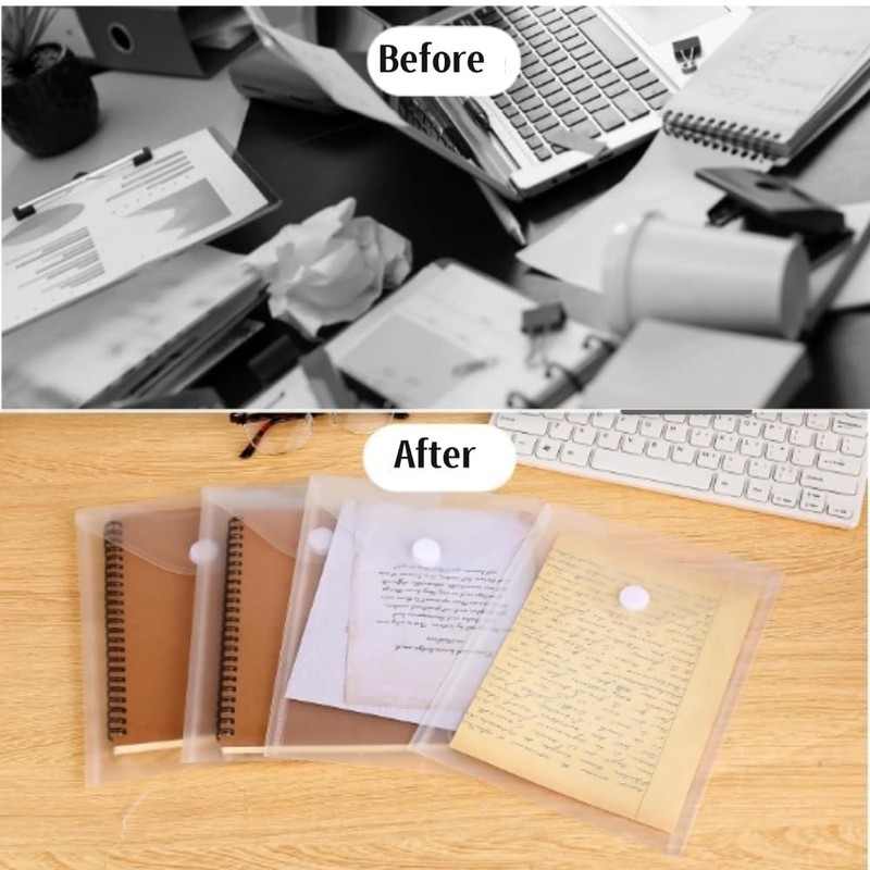 24Pcs Large Clear Plastic Envelopes Poly Envelope, Plastic Envelope Folders