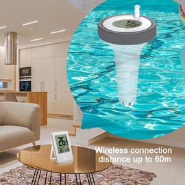 Wireless Swimming Pool Thermometer with LCD Temperature for Outdoor Easy to Read for Pools, Aquarium, Ice Bath, Hot Tub, Spa, Fish Pond