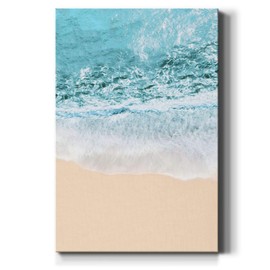 Renditions Gallery Ocean Shore II Wall Art, Relaxing Beach Sand Artwork, Beautiful Blue Water Scene, Coastal Decor, Premium Gallery Wrapped Canvas, Ready to Hang, 24 in H x 36 in W, Made in America