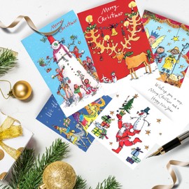 Childline Charity Christmas Cards - Supporting Childline - Box of 20 - Multipack Assorted Designs - Quentin Blake Illustrations - Made in The UK - Eco-Friendly