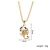 Gothic Scorpion Pendant Necklace for Men 14K Gold Plated Long
