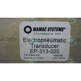 MAMAC SYSTEMS EP-313-020 TRANSDUCER, 18-28V AC/DC, ELECTROPNEAUMATIC Type, Mini, 4-20 MA, HIGH AIR Capacity, Field Selectable Input