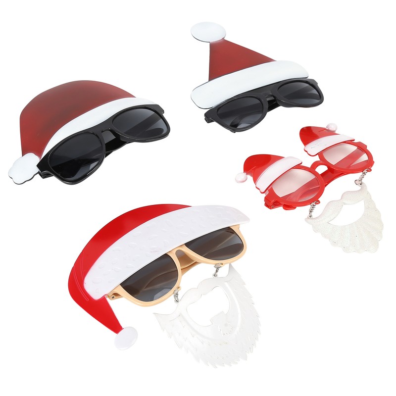4pcs Santa Claus Cute Christmas Eyeglasses Costume Party Glasses Photography
