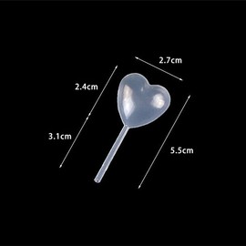 UUYYEO 100 Pcs 4 ml Clear Heart Shape Liquid Pipettes Plastic Squeeze Transfer Pipettes Cupcake Pipettes Dropper Food Liquid Dropper Injector