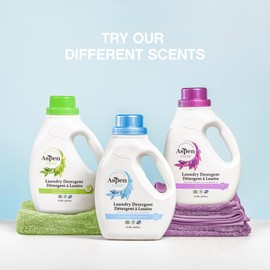 AspenClean AspenClean Natural Laundry Detergent Lavender & Lemongrass - 100% Natural, Organic, HE Liquid Laundry Detergent - Vegan, Cruelty-Free, Biodegradable - Safe for Babies, Pets & Kids - EWG Certified (2
