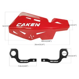 PRO CAKEN Universal 7/8" 22mm and 1 1/8" 28mm Handle Bar with Hand Guards CNC Bracket kit for Dirt Bike Motocross ATV Scooter for CRF KLX KX LTR TRX SX SXF EXC XCW Grizzly Hawk 250 Bicycles Red