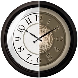 FOUNTAIN DESIGNS 18 Inch Galaxy Luminous Atomic Wall Clock with Night Light, Illuminated Wall Clock with Smart Sensor to Turn on/Off LED Light, Oil Rubbed Bronze Finish