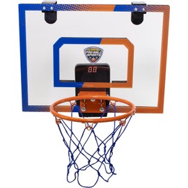 Maccabi Art - Premium Electronic Over-The-Door Basketball Set - Clear Backboard, Electronic Scoreboard, and Easy Installation