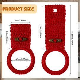 Hoolerry 8 Pcs Hanging Kitchen Towels Ring Crochet Hanging Dish Towel Holder with Loop Button for House Oven Stove Door, 8 Colors(Elegant Colors,Round)