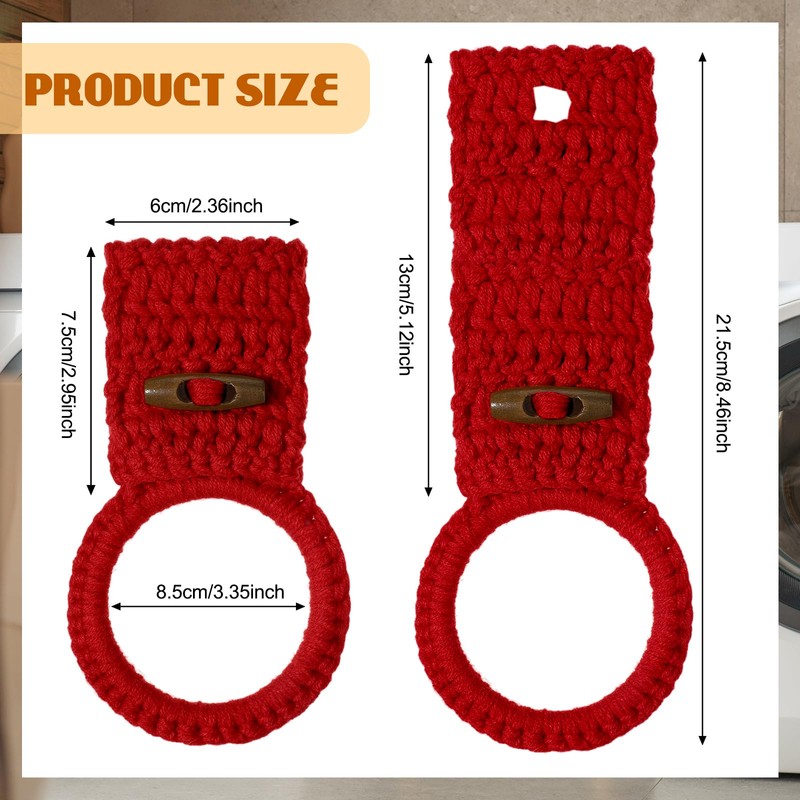 Hoolerry 8 Pcs Hanging Kitchen Towels Ring Crochet Hanging Dish