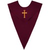 IvyRobes Unisex One-Color V Shape Choir Stole With Cross Maroon