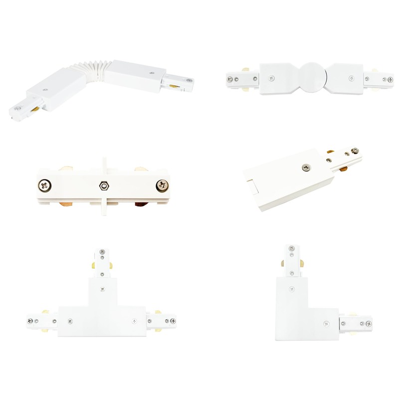 H Track Single Circuit 3-Wire Track Connector(Flexible Connector White)