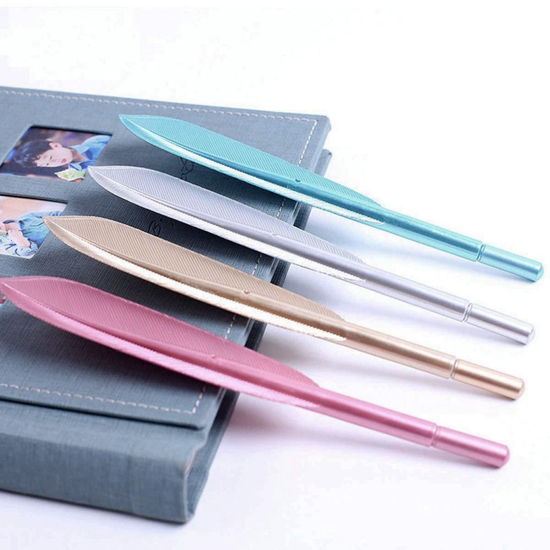 10Pcs Feather Pens Kids Ballpoint Pen Set ABS Plastic Office