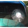 COGEEK Broken Glass 3D Sticker Car Window Ball Hits Self