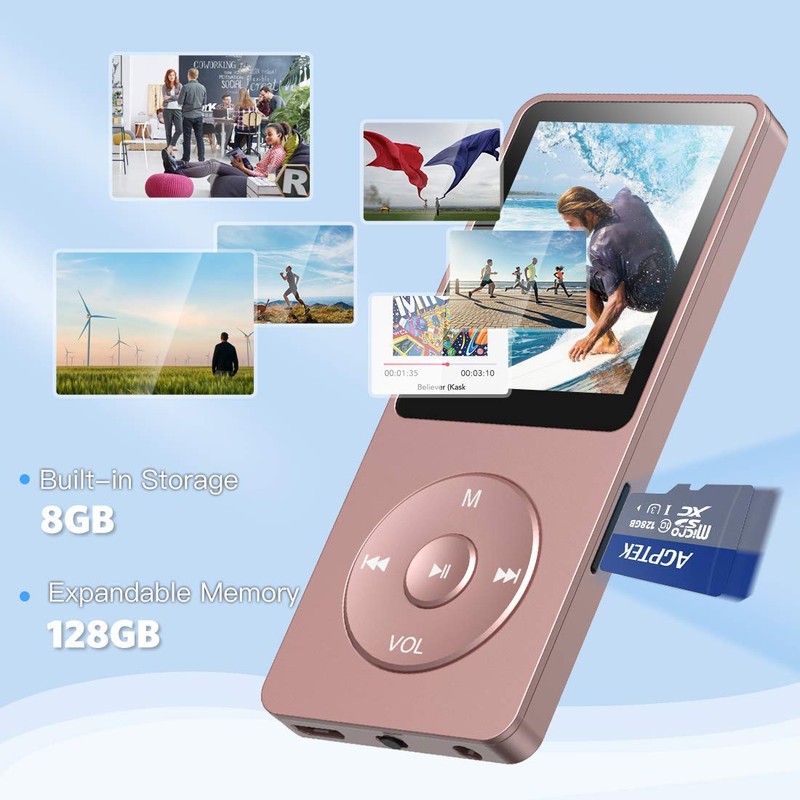 AGPTEK A02S 16GB MP3 Player, 70 Hours Playback Lossless Sound