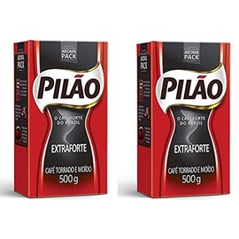 2 Pilao Roasted and Ground Extra Strong Coffee 17.6oz