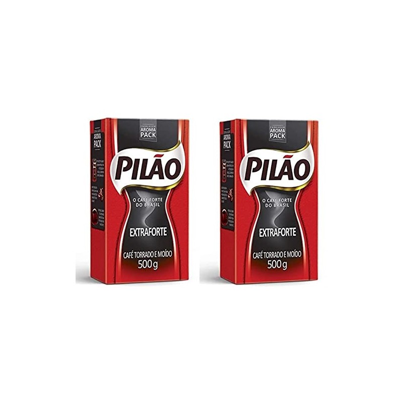 2 Pilao Roasted and Ground Extra Strong Coffee 17.6oz
