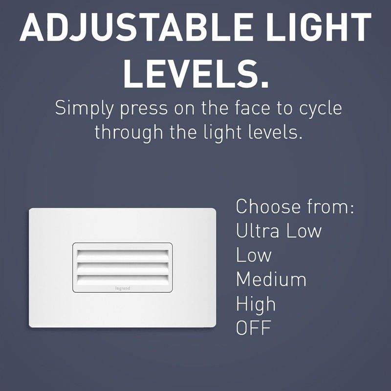 Legrand radiant NTLHORZTCCC6 Horizontal Step Light Full Adjustable LED Night